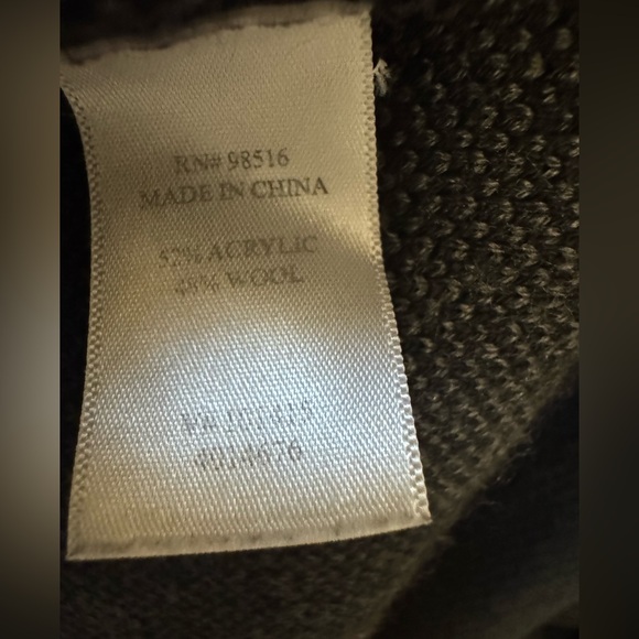 Coldwater Creek 1X (18) V-Neck Wool Blend Cardigan, Gray and Black - Picture 5 of 6